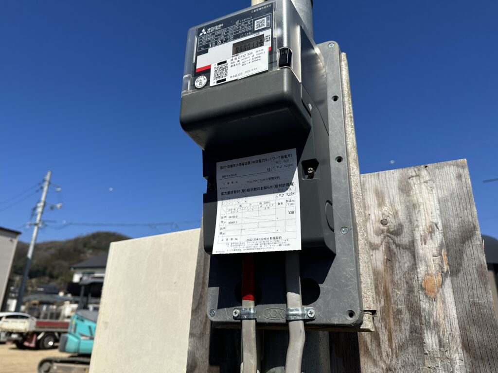 仮設電気工事 ｜ 株式会社明和｜福山市の不動産・建売住宅「日々良日の家」